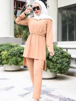 Tunik&Pantolon İkili Taba Takım