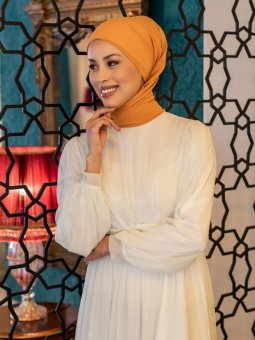 Elite Şifon Koyu Hardal Şal