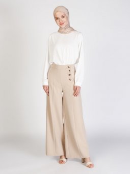 Düğme Detaylı Taş Pantolon