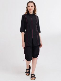 Siyah Biyeli Kısa Havuz Mayo