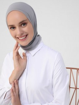 Gizli Patlı Oversize Pamuklu Beyaz Tunik