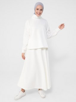 Scuba Bluz&Etek İkili Off White Takım