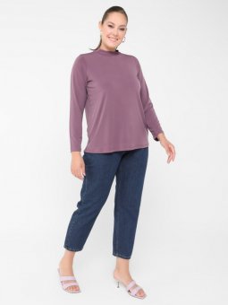 Büyük Beden Düz Renk Mistik Mor Tunik