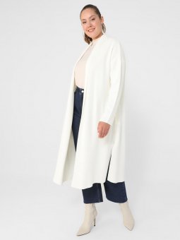 Büyük Beden Triko Ekru Hırka