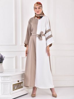 Kuşaklı Salaş Bej Ekru Ferace