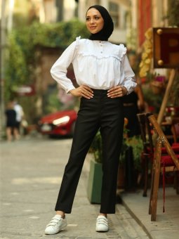 Cepli Siyah Pantolon