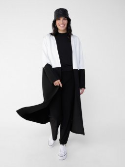 Büyük Beden Garnili Spor Siyah Ekru Kap