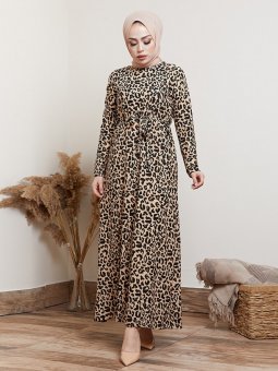 Kuşak Detaylı Siyah Elbise