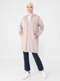 Fermuarlı Spor Derin Pembe Kap