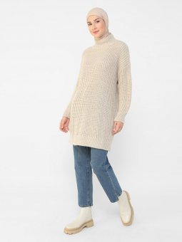 Örgülü Triko Taş Tunik