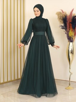 Sükse Petrol Abiye Elbise