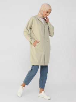 Fermuarlı Spor Soft Yeşil Kap