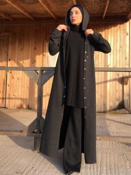 Önden Cıtçıtlı Antrasit Kap