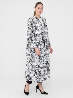 Büyük Beden Desenli Siyah Beyaz Kap