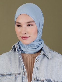 Penye Bebe Mavisi Eşarp