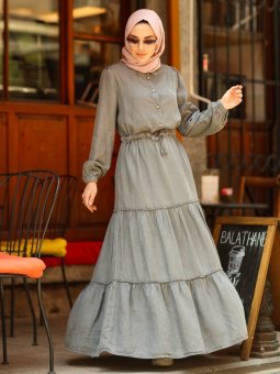 Tensel Kot Gri Elbise