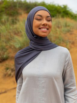 Jersey Penye Viskon Antrasit Şal