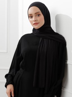 Merserize Penye Siyah Şal