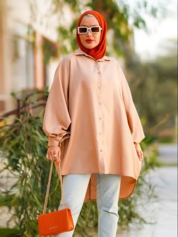 Yarasa Kol Salaş Vizon Gömlek Tunik