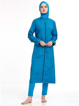 Açık Lacivert Tam Kapalı Mayo