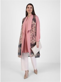 Büyük Beden Tunik & Pudra Hırka İkili Takım