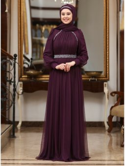 Efsane Mor Abiye Elbise