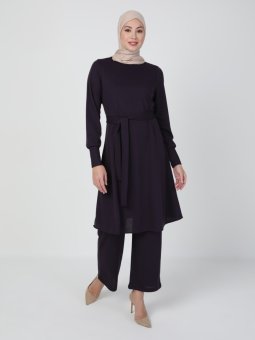 Tunik & Pantolon İkili Mürdüm Takım