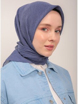 Pamuk Mavi Eşarp