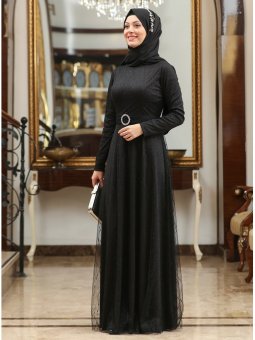 Lina Siyah Abiye Elbise