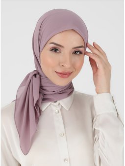 Düz Renkli Şifon Koyu Lila Eşarp