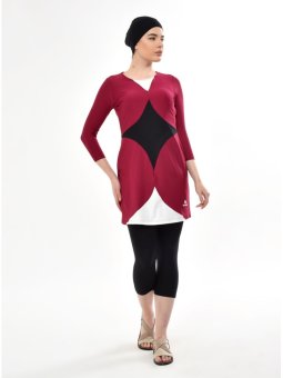 Bordo Yarım Kapalı Mayo