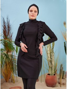 Siyah Tam Kapalı Mayo