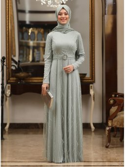 Lina Mint Yeşili Abiye Elbise