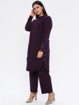 Tunik & Pantolon İkili Mürdüm Takım