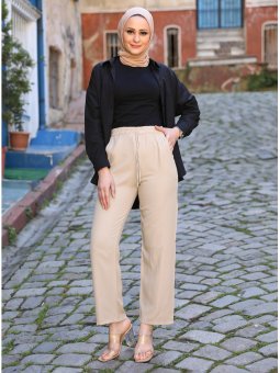 Beli Lastikli Cepli Vizon Pantolon