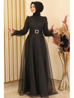 Selen Siyah Abiye Elbise