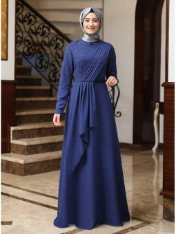 Manolya İndigo Abiye Elbise