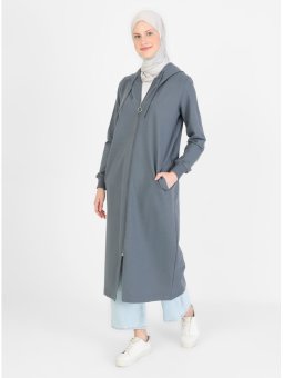 Fermuarlı Uzun Spor Granit Kap