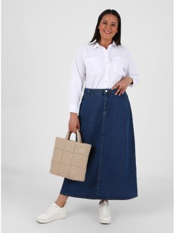 Büyük Beden Kot Lacivert Etek