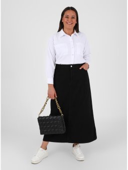 Büyük Beden Kot Siyah Etek