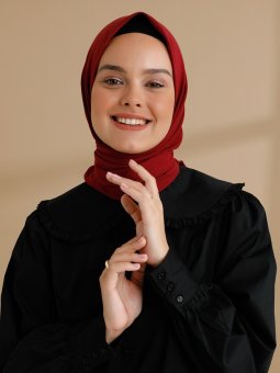 Organik Pamuk Bordo Eşarp