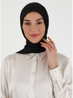 Düz Twill Siyah Eşarp