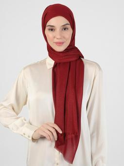 Simli Bordo Şal
