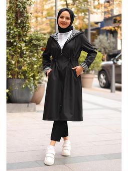 Mevsimlik Siyah Trençkot