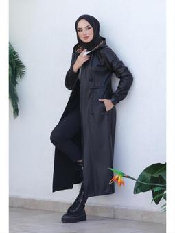Uzun Deri Siyah Kap