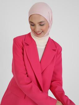 Çift Düğme Detaylı Koyu Pembe Ceket