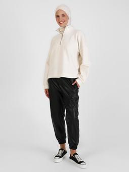 Jogger Deri Siyah Pantolon