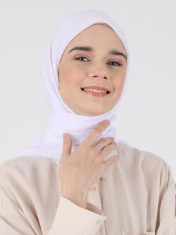 Düz Flam Beyaz Eşarp