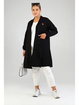 Ottoman Cepli Çelik Büyük Beden Siyah Hırka