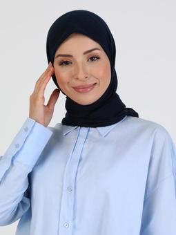 120 Cm Flamlı Lacivert Eşarp